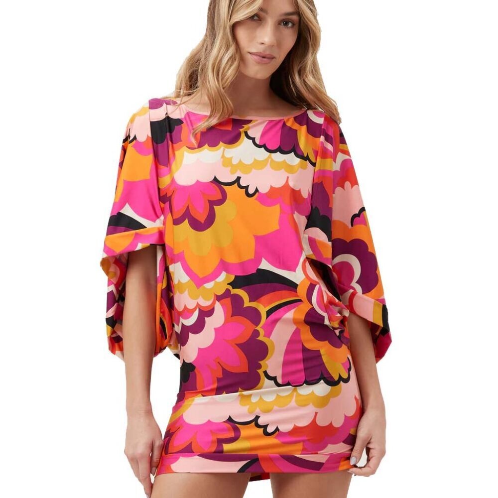 NWT Trina Turk Women's Fan Faire Tunic Dress Cover-Up Small S